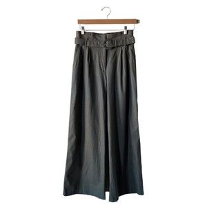 Express Super High Waisted Linen-Blend Belted Paperbag Wide Leg Pant | Sz 6R